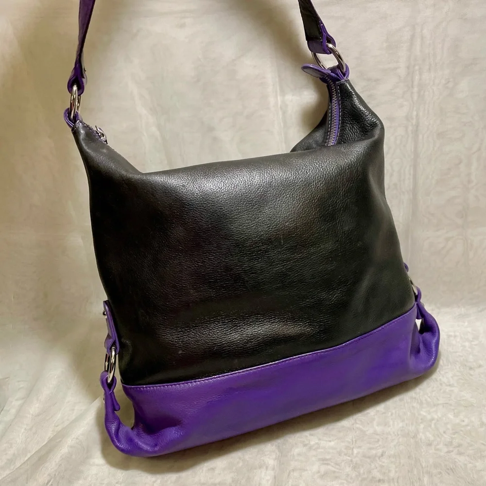 ILI New York Color-block Leather 2-way Bag 💜